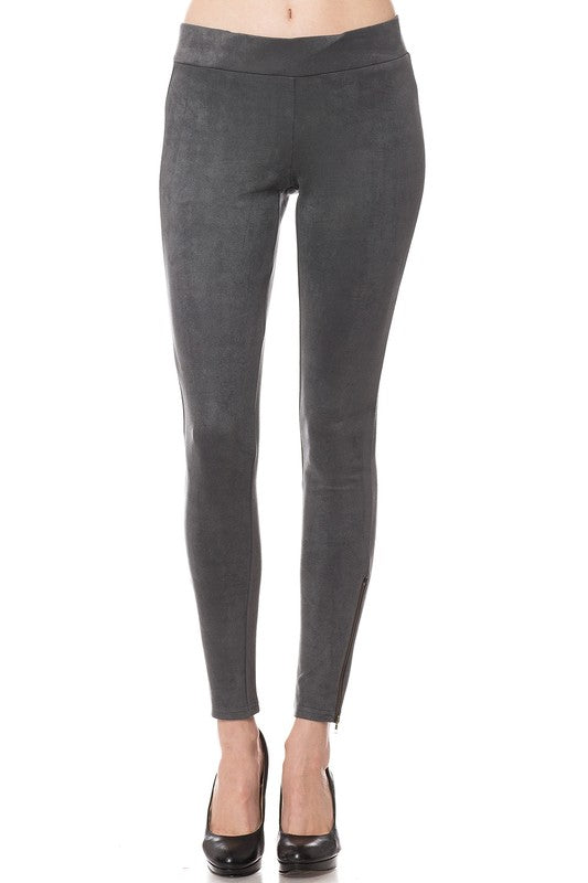 Suede Legging in Grey With Ankle Zip – Legacy Clothing Boutique
