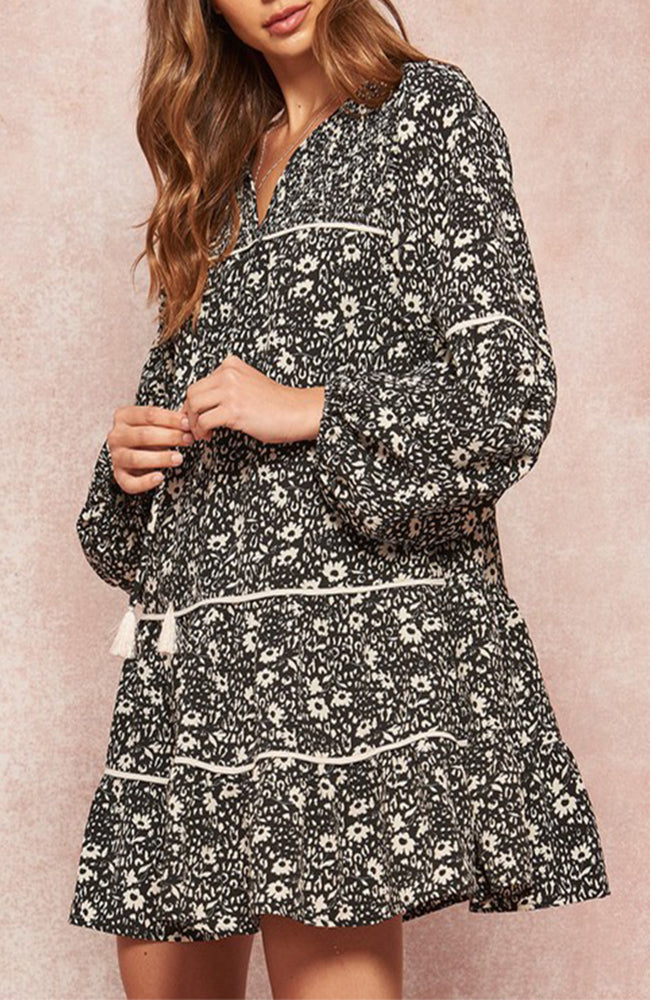 Bohemian Floral Babydoll Dress