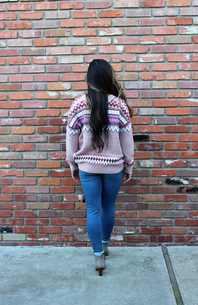 Mauve Fair Isle Sweater