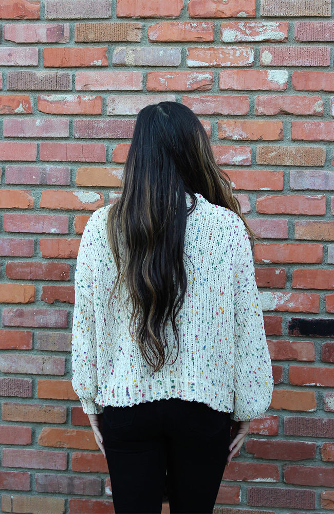 Sprinkles Funfetti Sweater in Ivory Chenille