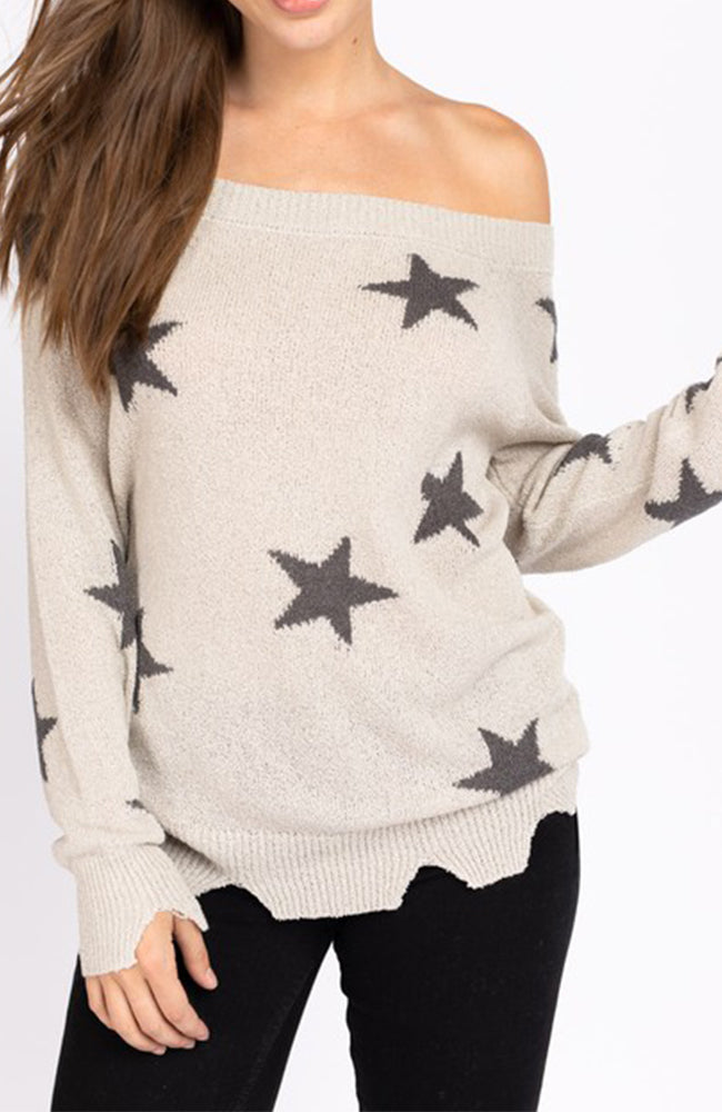 You Got Me All Starry Eyed- Slouchy Distressed Sweater – Legacy