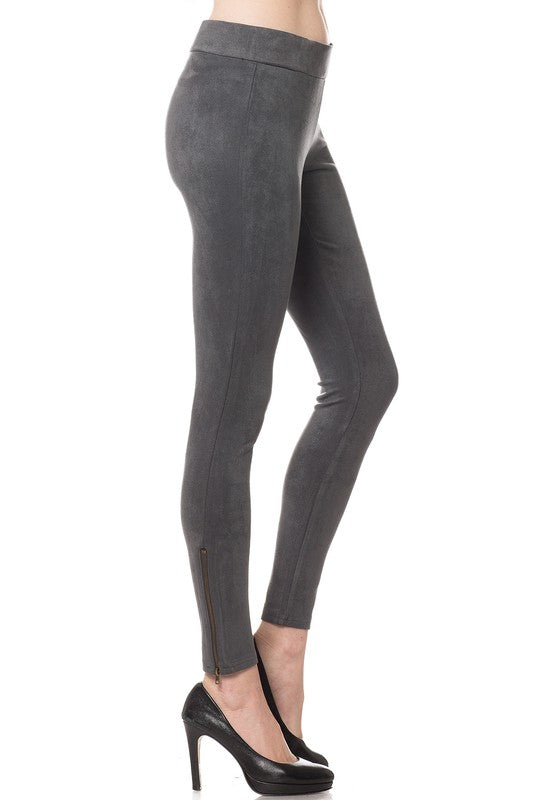 Suede Legging in Grey With Ankle Zip – Legacy Clothing Boutique