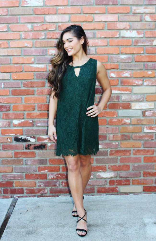 Lovely in Lace Green Shift Dress