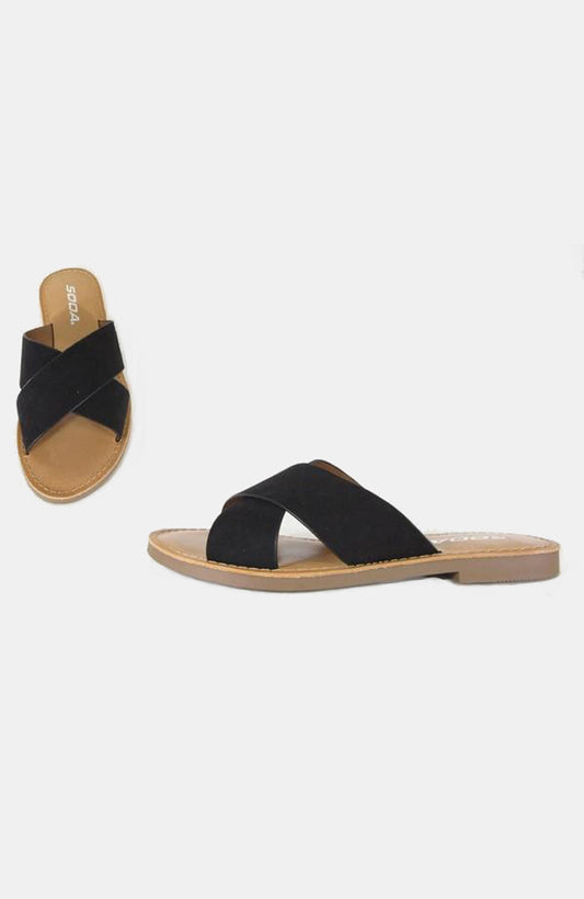 Lunacy Sandals by Soda in Black