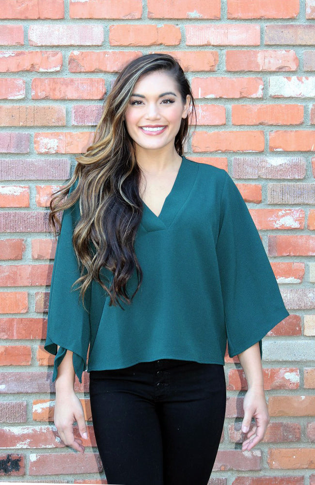 In or Out of The Office Blouse  in Ponderosa Green
