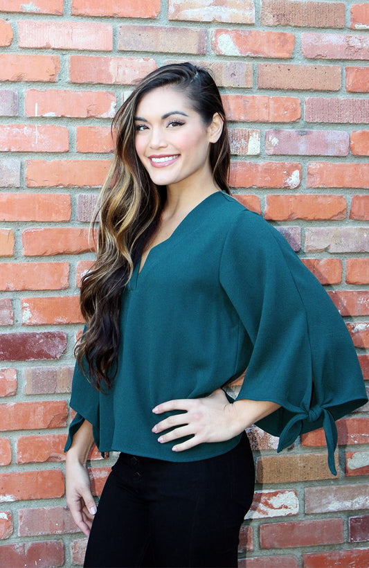In or Out of The Office Blouse  in Ponderosa Green