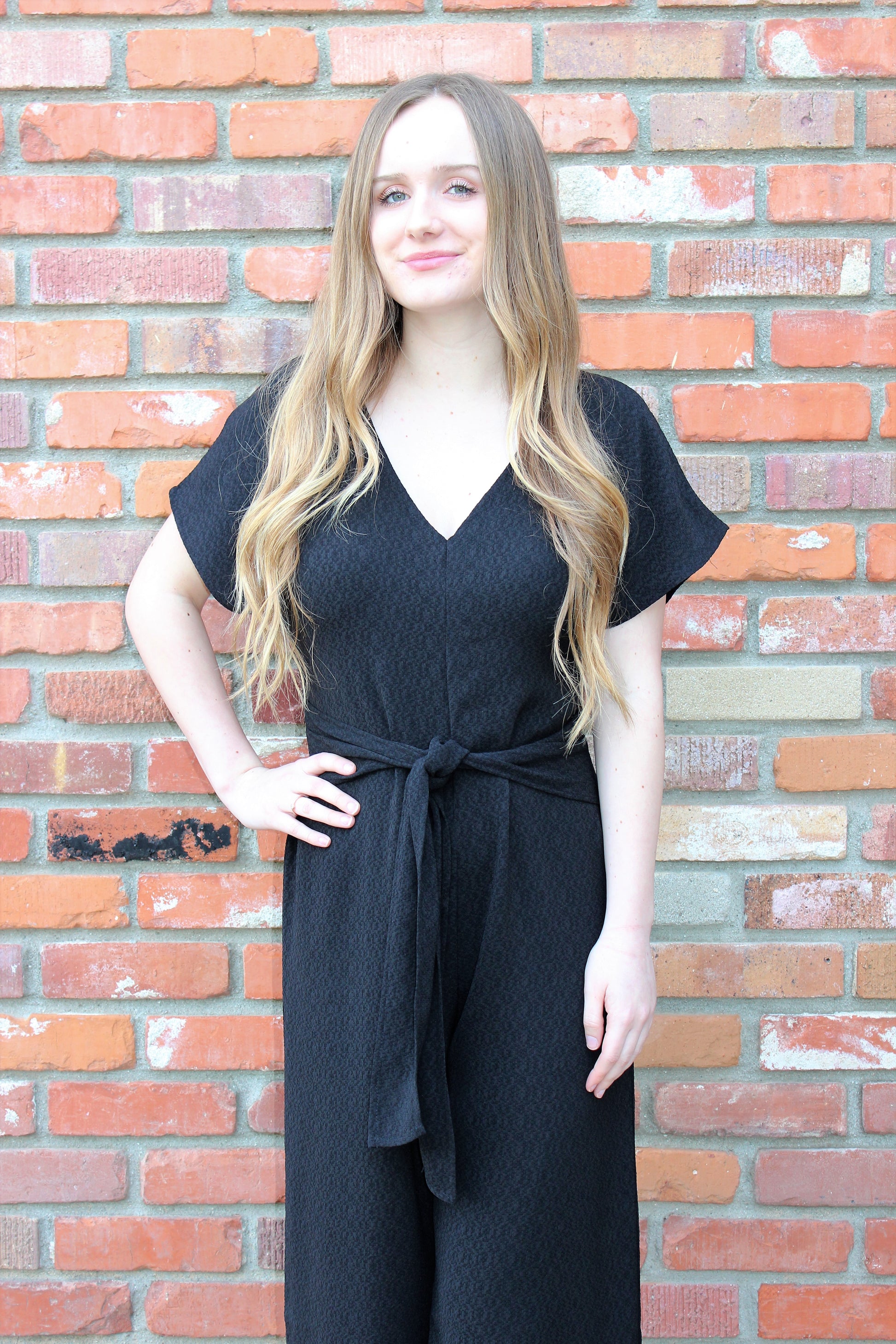 Seize The Day Culotte Jumpsuit In Black by Lush